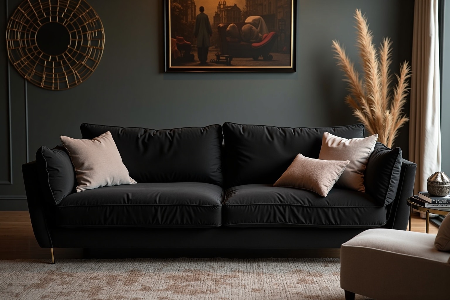 14 schwarze Couch Deko Ideen
