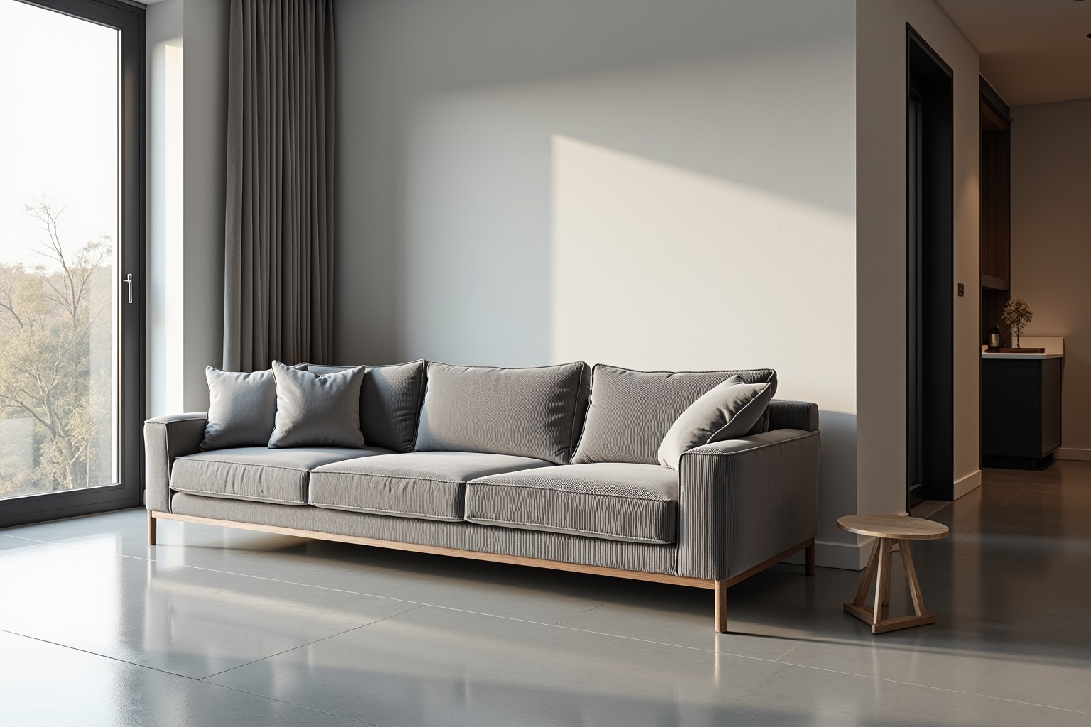 Moderne graue Cord Couches