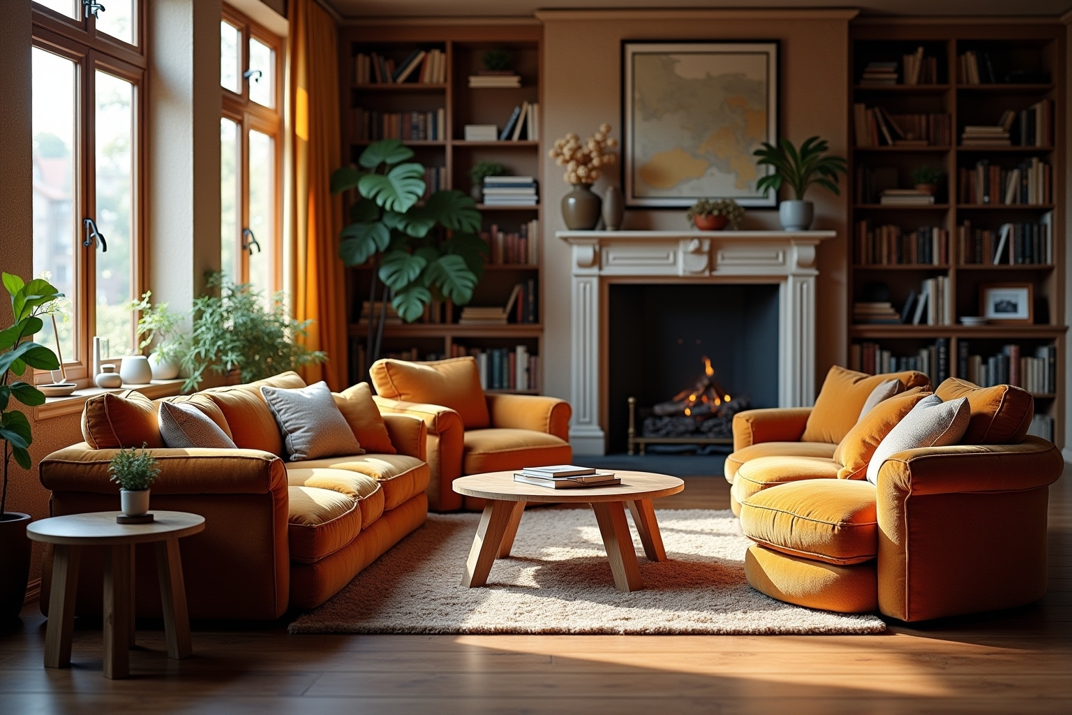 Gemütliche Sofas mit Sesseln